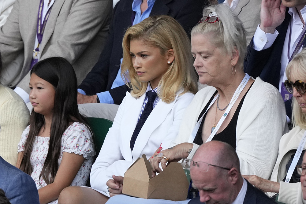 Zendaya watches Wimbledon tennis final Djokovic vs Alcaraz